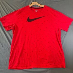 The Nike Tee T-Shirt Men's 4XLT Red Short Sleeve All Over Print Activewear Gym